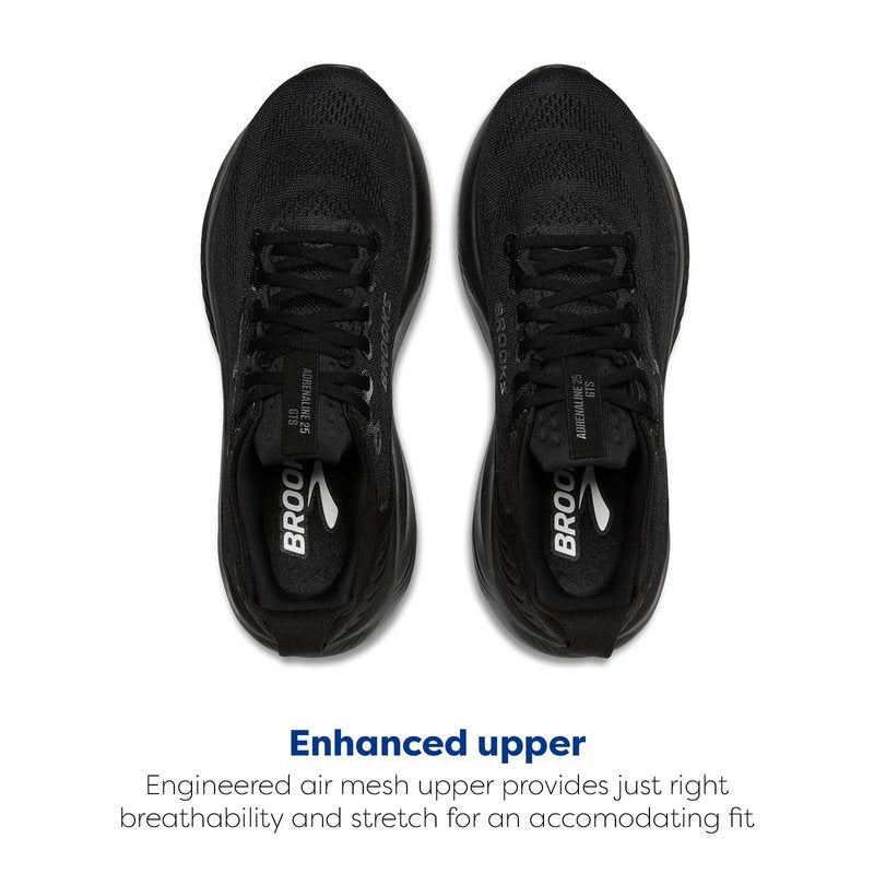 Brooks Women’s Adrenaline GTS 25 Supportive Running & Walking Shoe - Black/Black/Ebony - 12 Wide