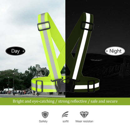 Chiwo Reflective Vest Running Gear 2Pack, High Visibility Adjustable Safety Ves for Night Cycling,Hiking, Jogging,Dog Walking