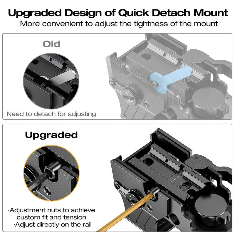 MidTen 1X22X33 Red Green Dot Sight 4 Reticles Reflex Sight Quick Detach Mount 20mm Rail