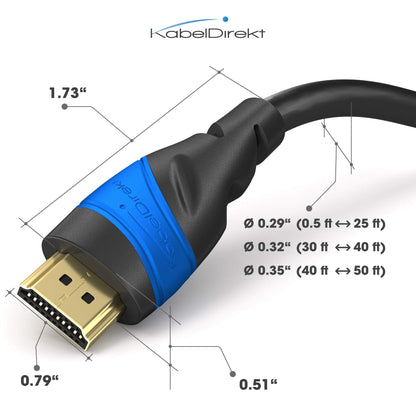 KabelDirekt – 8K / 4K HDMI Cable – 6ft & More HDMI Cables (0.5ft–75ft) – German-Engineered HDMI Cord – Supports 10K/8K@60Hz/4K@120Hz – HDMI Cable for Playstation3/4/5, HDTV, PC, Xbox, Switch