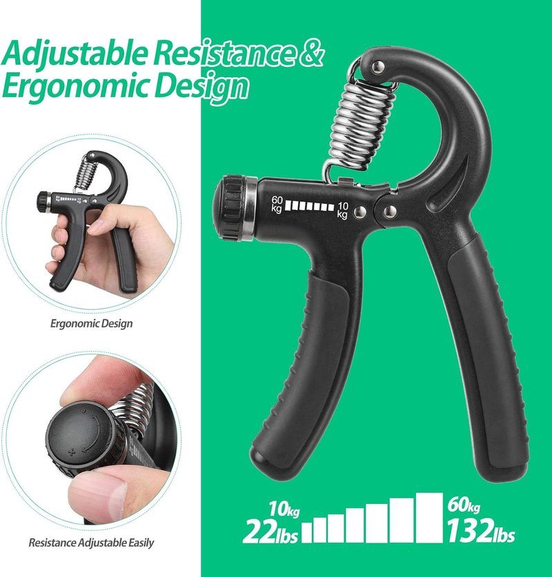 NIYIKOW Grip Strength Trainer - Adjustable Hand Grip Strengthener for Forearm & Finger Strength | Ideal for Musicians & Athletes