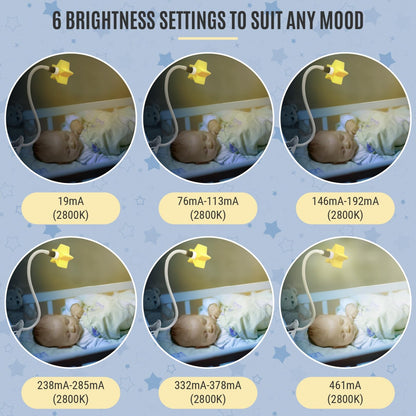 Ergojojo LED Clip On Star Light, a Unique Baby lamp - Ideal Breastfeeding, Night Light for Next to me Crib, Bedside Lamps, Bedroom Accessories, Reading & Desk lamp