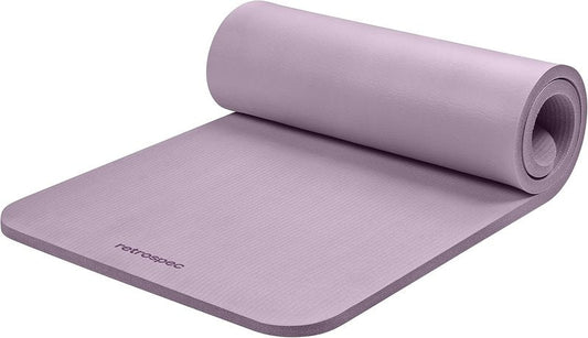 Retrospec Solana Yoga Mat - 1" Thick Non-Slip Exercise Mat for Home Yoga, Pilates & Fitness | Includes Nylon Strap