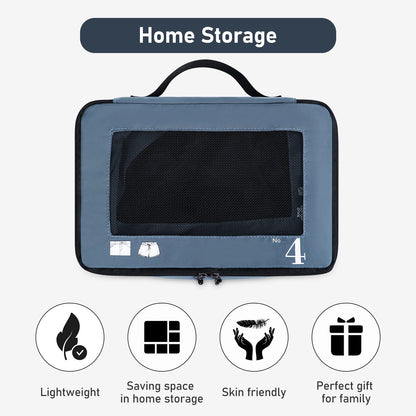 ECOHUB Packing Cubes for Suitcase 7 PCS Travel Organiser Packing Bags Recycled PET Eco Friendly Travel Accessories Shoes Bags Storage Bag Luggage Organiser Pouch(Blue)