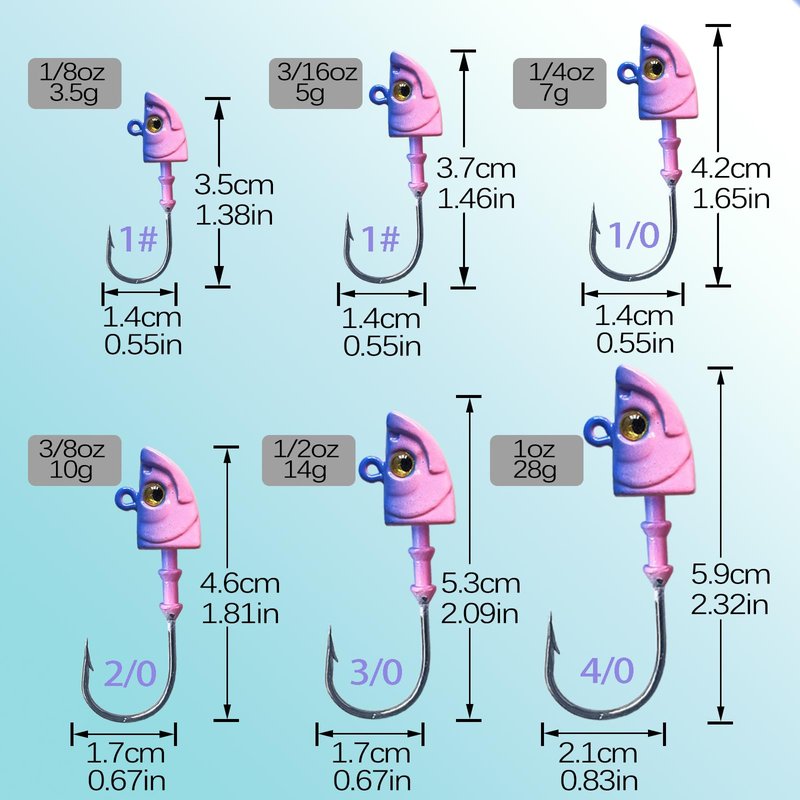 FISHCORNER Swimbait Jig Head Swimbait Jigs with 3D Eyes Minnow Jig Heads for Fishing Saltwater 10 pcs/Set 3/16oz