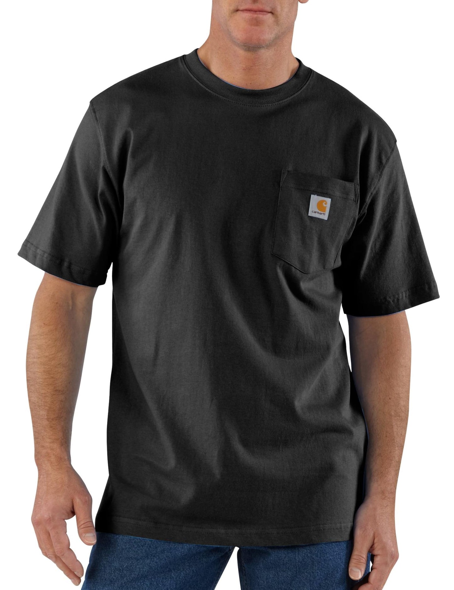 Carhartt Mens Loose Fit Heavyweight Short-Sleeve Pocket T-Shirt Work Utility t Shirts, Black, X-Large US