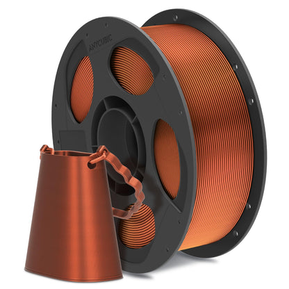 ANYCUBIC Silk PLA Filament 1.75mm, 3D Printer Filament, Dimensional Accuracy +/- 0.02mm, 1KG Spool, Dimensional Accuracy +/- 0.03 mm,Copper