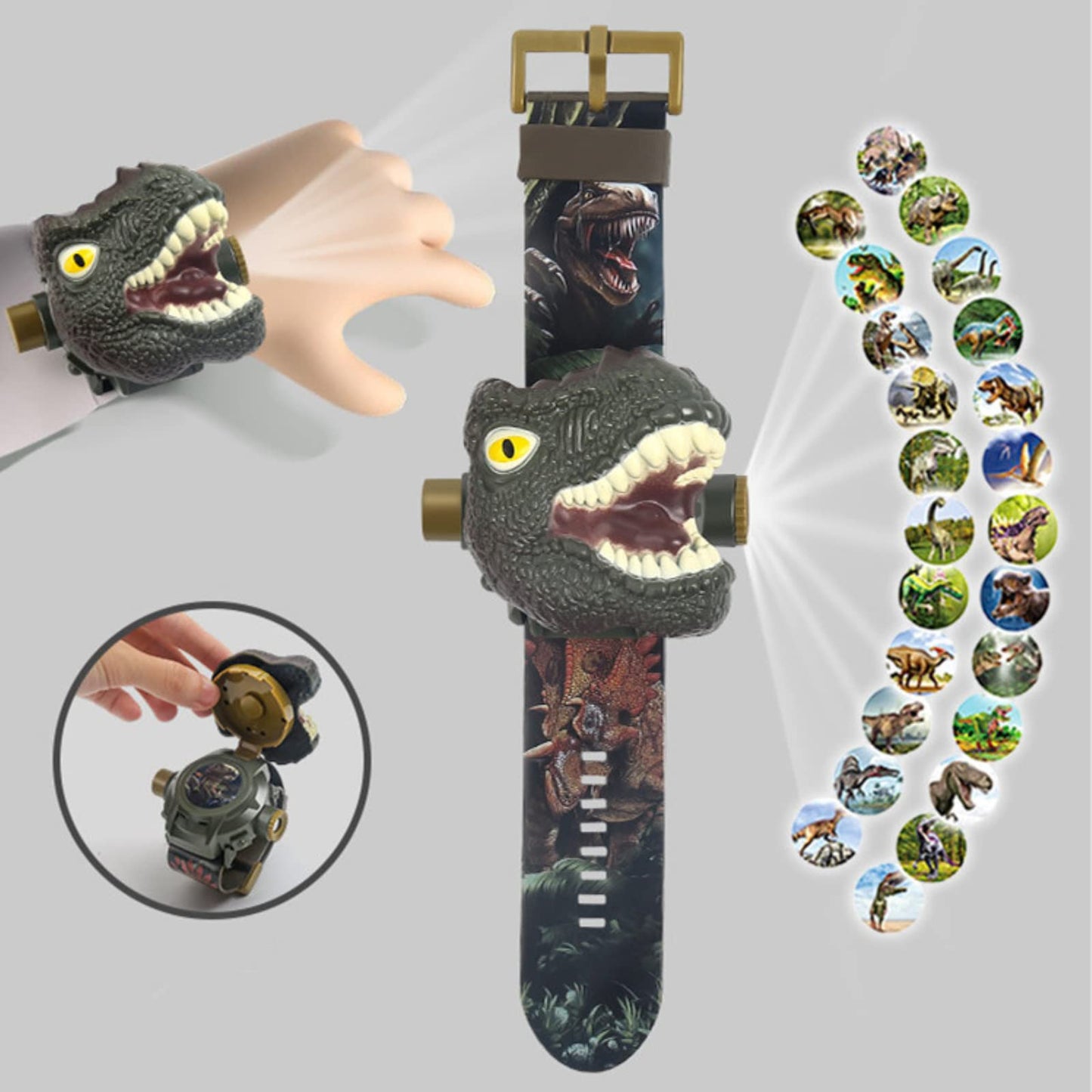 Cartoon Watch Dinosaur Projection Children's Watch 3D Tyrannosaurus Electronic Watches for Kids Gift