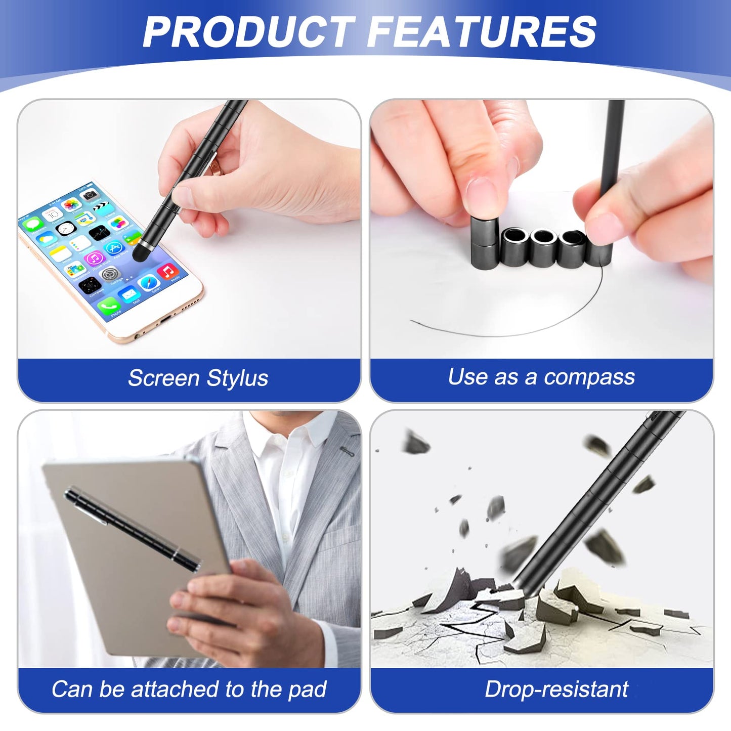 Fun Men Gifts Fidget Gel Pens - Unique Birthday Gift for Mens, Novelty Christmas Stocking Fillers Easter Anniversary Valentines Day Present Ideas Small Gadgets, Cool Secret Santa Gift for Him
