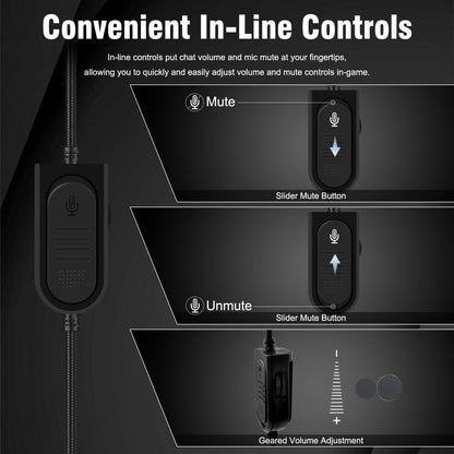 Joso Wired One Ear Headset with Mic, Single Ear Headset for PS5, PS4, Xbox, Switch, PC, iPad, Mac & Tablet with 3.5mm - Chat Headphone, Office Business, Coach, Gaming, Remote Work