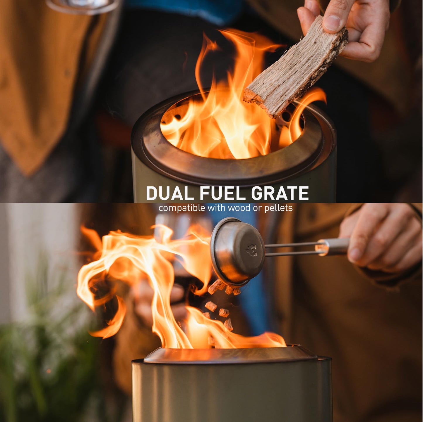Solo Stove Mesa XL Tabletop Fire Pit with Stand | Low Smoke Outdoor Table Top Fire Pit | Fueled by Pellets or Wood, Stainless Steel, With Travel Bag, H: 21.8 x D: 17.8cm, 1 kg, Water