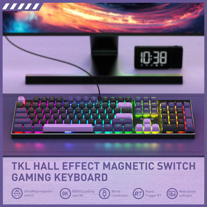 Redragon K556 PRO Upgraded Wireless RGB Gaming Keyboard, BT/2.4Ghz Tri-Mode Aluminum Mechanical Keyboard w/No-Lag Connection, Hot-Swap Linear Quiet Red Switch