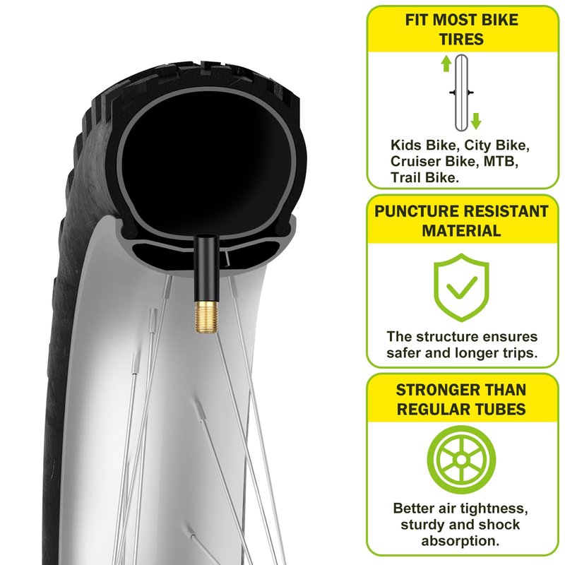 Hydencamm 2 Pack 12" / 12.5" Inch Bike Tube Fit 1.75/1.95/2.125 with 32mm Schrader Valve, 12.5 x 1.95 Bike Tube with 2PCS Levers, 12x2.125 Inner Tube Compatible with Kids Bikes, Strollers