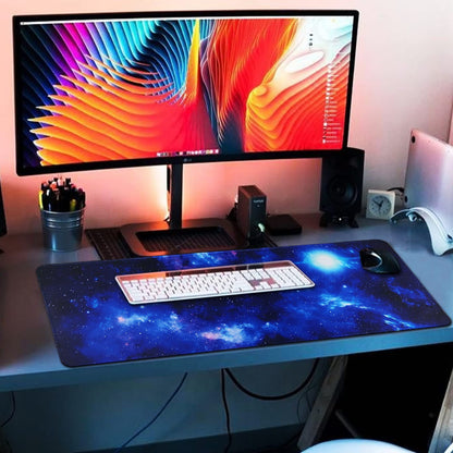 Jahosin Large Gaming Mouse Pad with Stitched Edges,[70x30cm] Extended Mouse Pad with Non-Slip Natural Rubber Base for Gamer/Desktop/Office/Home 70x30 Bluespace04