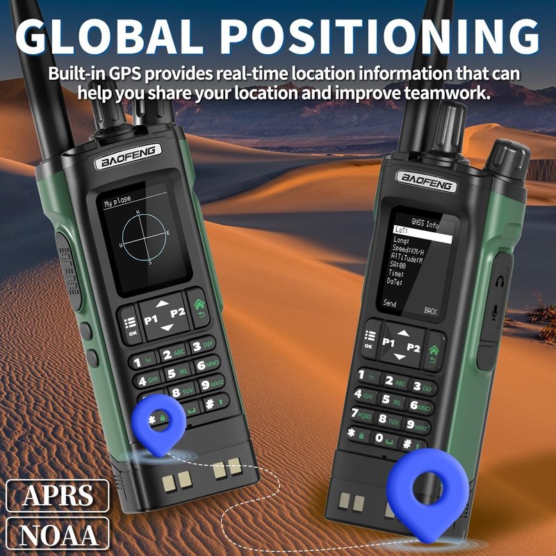 BAOFENG DM32 DMR Radio | Handheld Walkie Talkie with GPS & NOAA Weather | Long Range, 2500mAh Battery, USB-C Charging