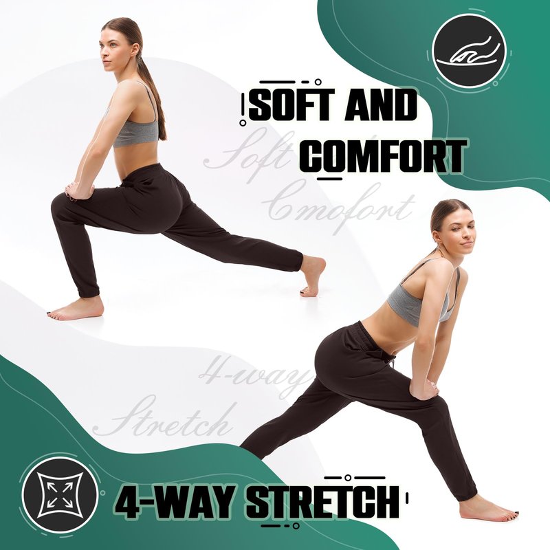 Walifrey Womens Joggers with Pockets, Drawstring Sweatpants Women for Lounging Jogging Gym and Workout DeepBrown,1 Pack DeepBrown S