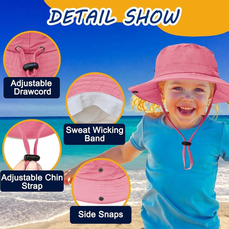 Kids Outdoor Sun Hat - UPF 50+ Quick-Dry Foldable Bucket Hat for Fishing & Safari | Lightweight & Adjustable