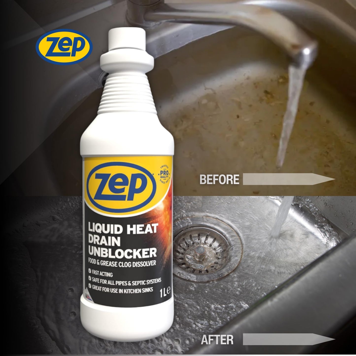Zep Commercial Unblocker Heat Drain Liquid