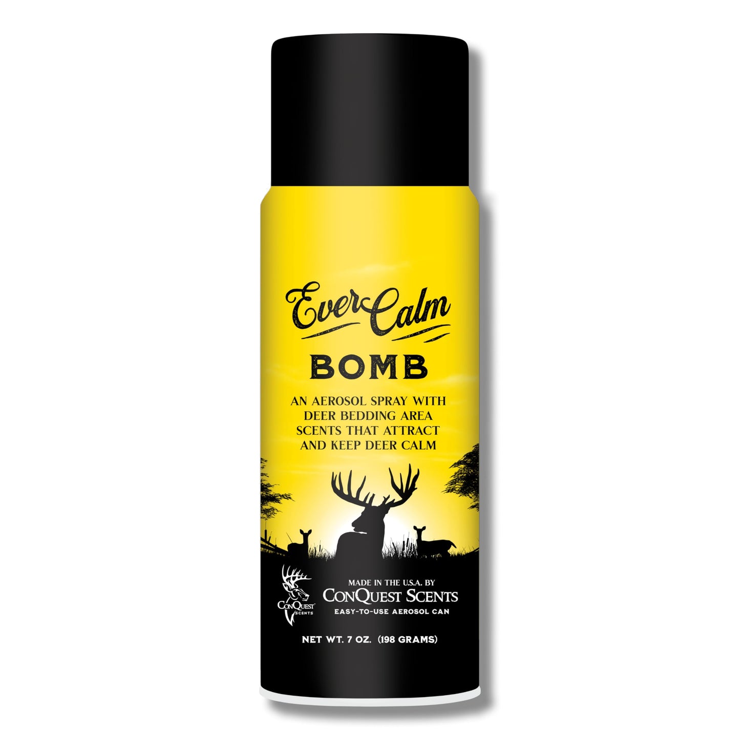 Conquest Scents EverCalm Deer Scent Bomb – Deer Attractant Spray & Calming Scent, All-Season Effectiveness, Versatile Hunting Aerosol Canister, 7.0 oz
