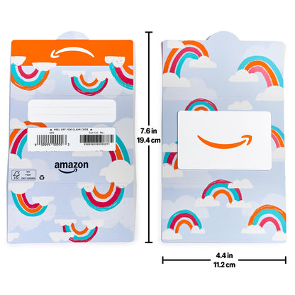 Amazon Physical Gift Card in Mini Envelope - Rainbows & Clouds | Mothers Day, Graduation, Christmas, Birthday, Baby, Congrats, Thank You