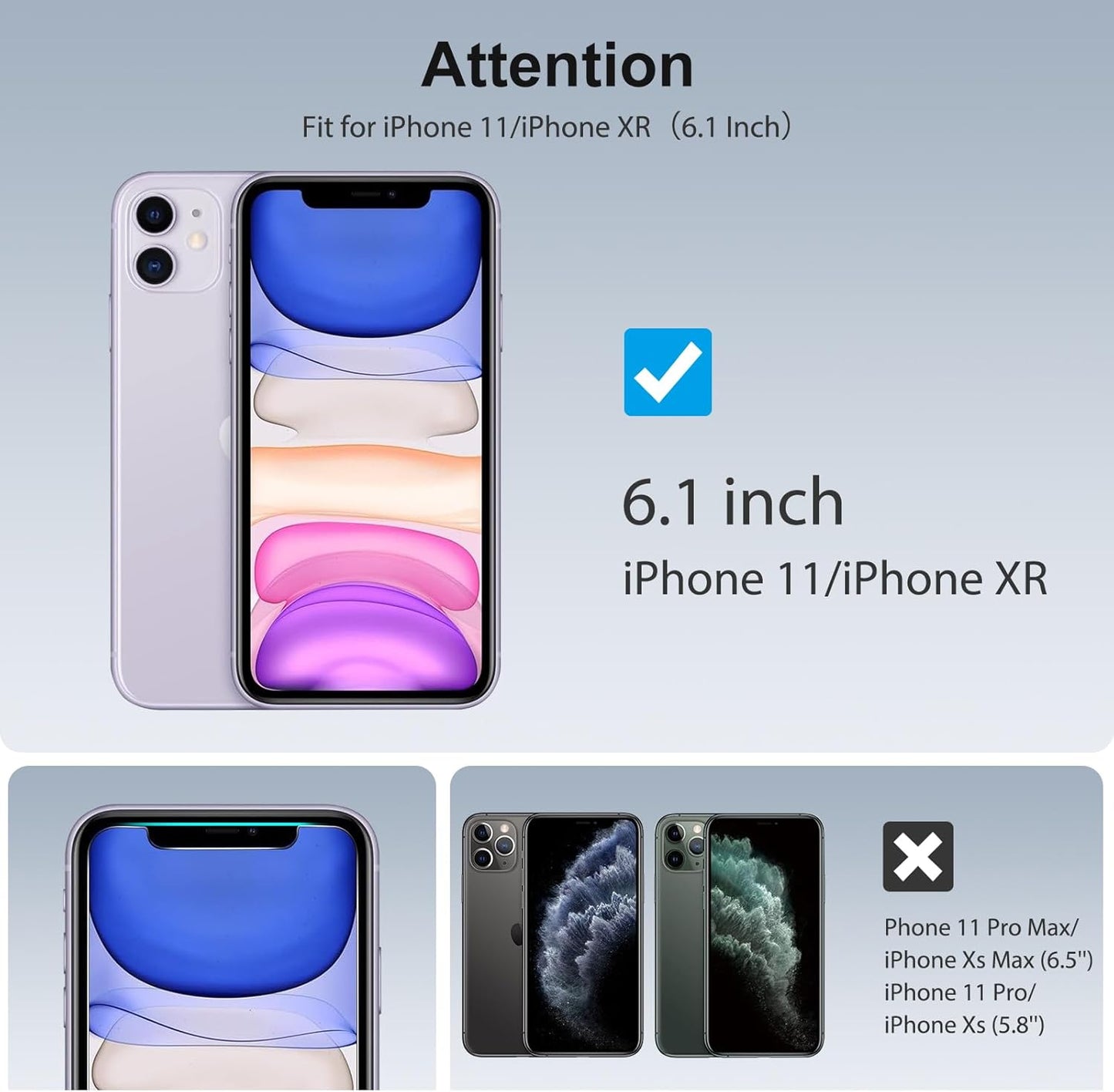 SPARIN Screen Protector Compatible with iPhone 11 / XR 6.1 inch, 4 Pack HD Clear 9H Tempered Glass Anti-Scratch and Case Friendly
