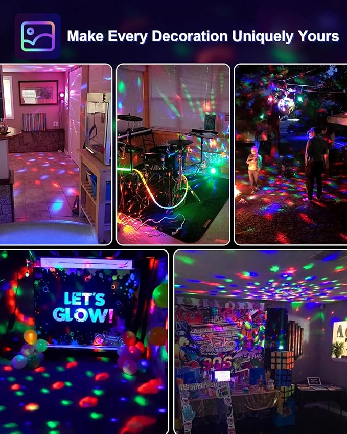 Luditek 3-Pack Sound Activated Party Lights with Remote Control Dj Lighting, Disco Ball Light, Strobe Light Stage Lamp for Home Room Dance Prom Party Decorations Supplies