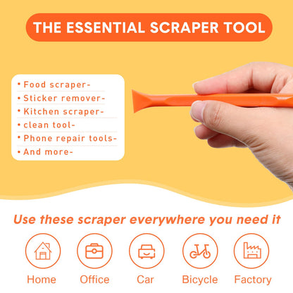 9 Pieces Plastic Scraper Tool Scratch Free Crevice Cleaning Sticker Remover Tool Multipurpose Non Scratch Scrapers for Tight Spaces, Kitchen, Crevices, Auto Detailing, Paint