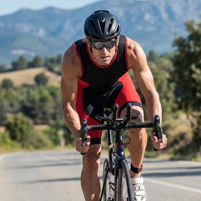 Men's One-Piece Triathlon Suit - Sleeveless Trisuit for Running, Cycling & Swimming