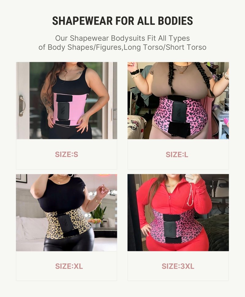 FeelinGirl Workout Waist Trainer Cincher Corset Shaper Tummy Slimmer Plus Size for Women Rose Leopard XS