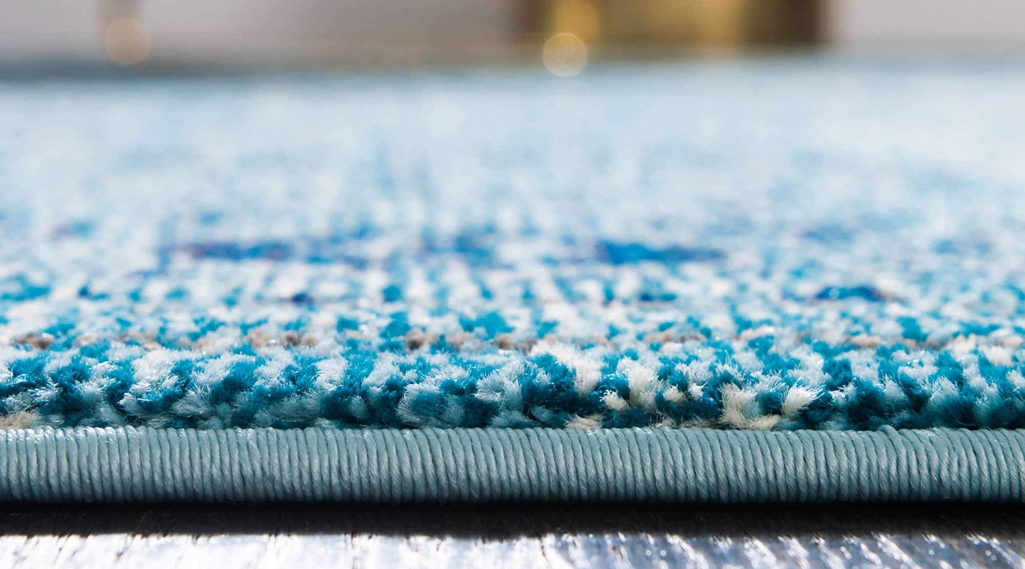 Unique Loom Medici Collection Vintage Botanical Traditional Light Blue Area Rug (4' 0 x 6' 0)