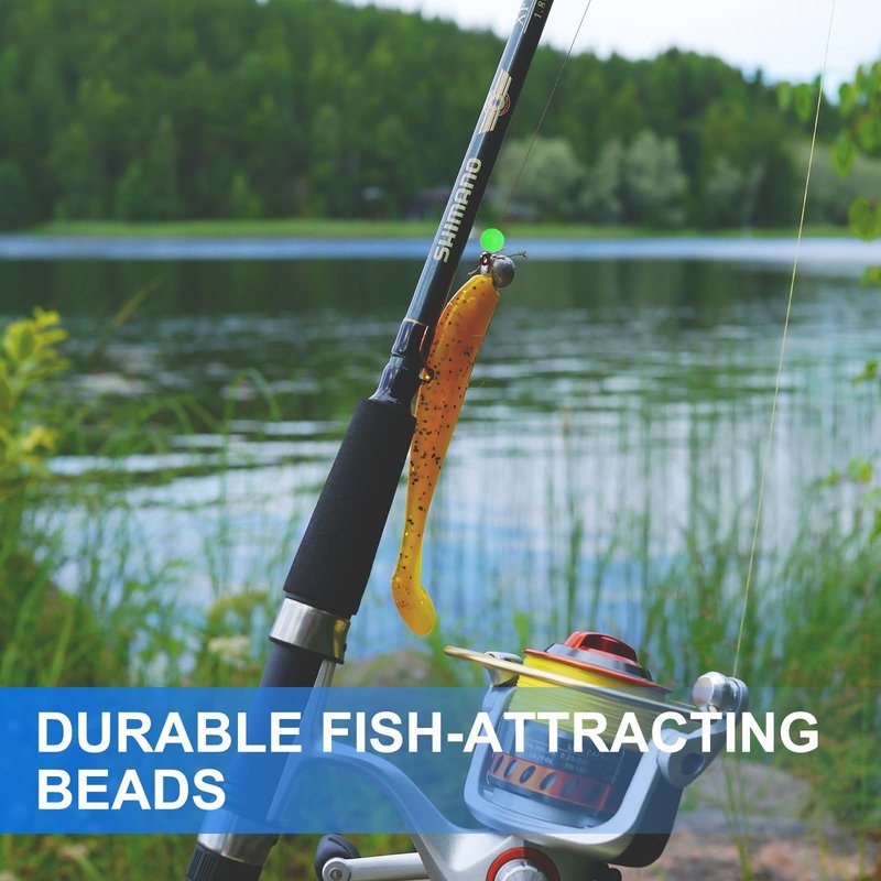 YELARXI Fishing Beads Glow Hard Plastic Fishing Bait Eggs Lure Rigs Accessories, Fit for Saltwater Freshwater