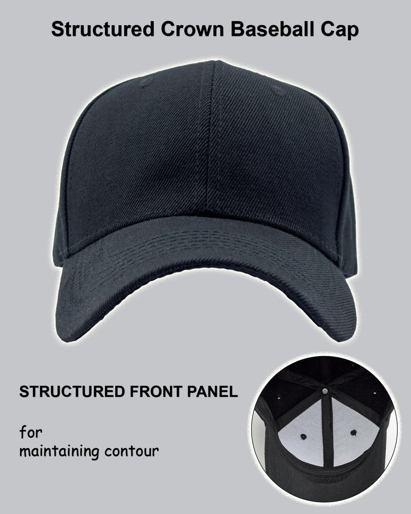 Utmost Structured Baseball Cap with Adjustable Closure - Performance Hat for Outdoor Activities (1pc Black)