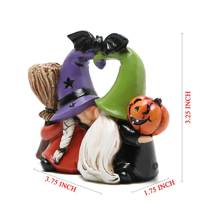 Hodao Halloween Gnomes Decorations Handmade Scandinavian Gnome Ornaments Halloween Gnomes Figurines Home Decor Pumpkin Office Table Decorations Bat Decor