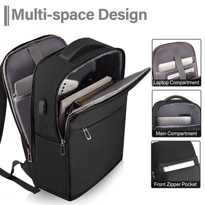 SONAMBULO Laptop Backpack,Business Travel Laptop Rucksack with USB Charging Port,Waterproof Laptop Bag 15.6 inch,College Computer Backpack for School,Men,Women,Travel,Work,Business