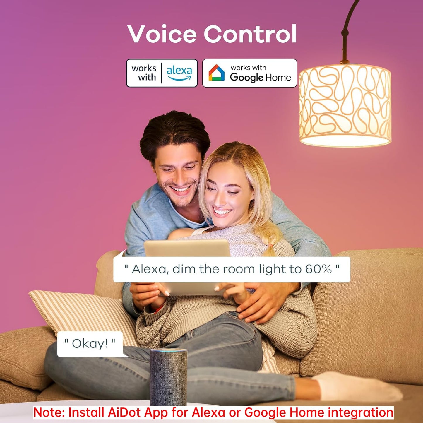 Linkind Smart Light Bulbs, Smart Bulb That Work with Alexa & Google Home, LED Light Bulbs Color Changing, 104 Preset Scene, Music Sync, A19 E26 2.4GHz RGBTW WiFi Bluetooth Light Bulb 60W, 800LM, 4Pack