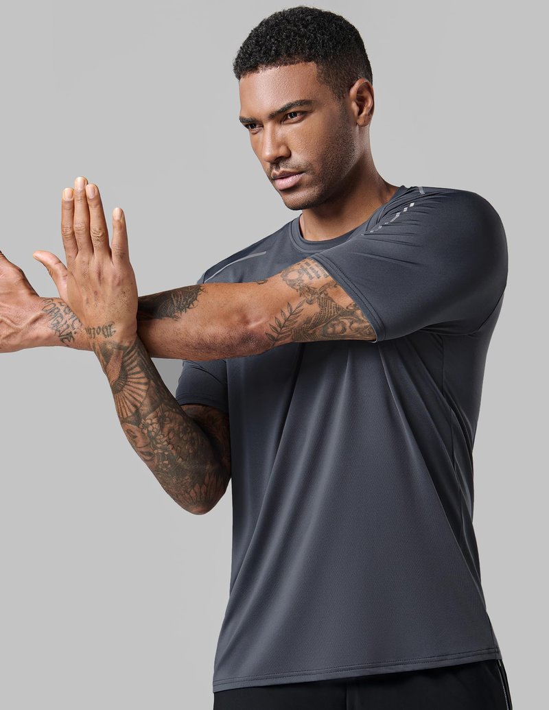 5 Pack Men’s Active Quick Dry Crew Neck T Shirts | Athletic Running Gym Workout Short Sleeve Tee Tops Bulk (Set 17, Small)