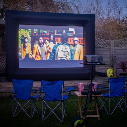 Inflatable Projector Screen - Outdoor Movie Screen Blow Up for Movie Parties Backyard Outside with Air Blower and Carry Bag, Front and Rear Projection (14FT with Blower)