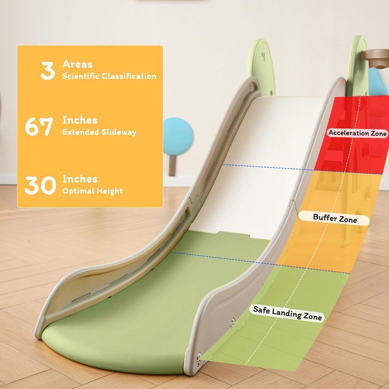 Indoor Toddler Slide for Kids Age 1-7, 3 in 1, Kid Play Climber Playset, Foldiable for Toddlers with Basketball Hoops and Ball, Baby Slide for Backyard Playsets Indoor and Outdoor
