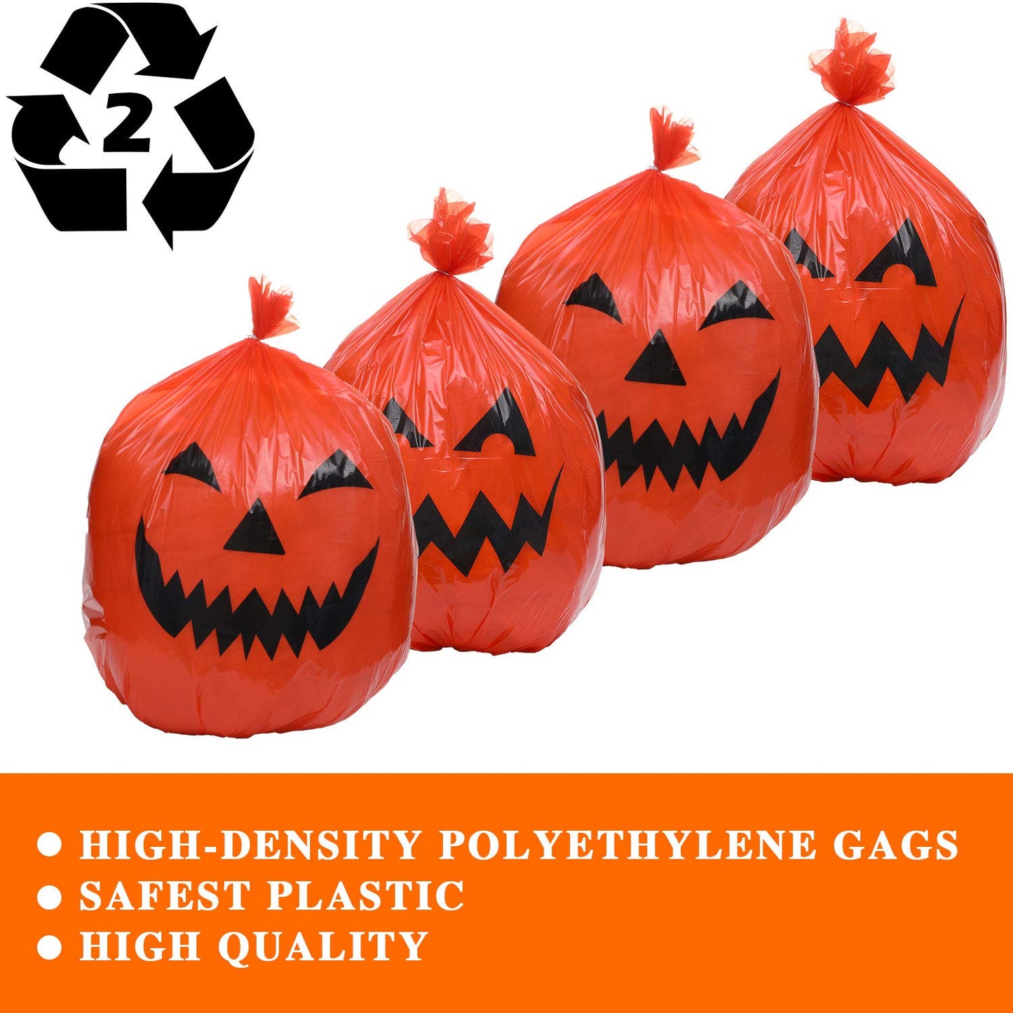 12 Pieces Halloween Lawn and Leaf Bags Pumpkin Pattern Lawn Bags for Outdoor Plastic Halloween Party Decoration for Leaves