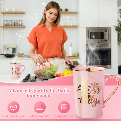 Best Friend Birthday Gifts for Women, Friendship Gifts for Women, Unique Birthday Valentines Day Gift Ideas for Her, Friends Female, Besties, BFF Ceramic Marble Coffee Mug Gift Box Printed Gold 14 oz