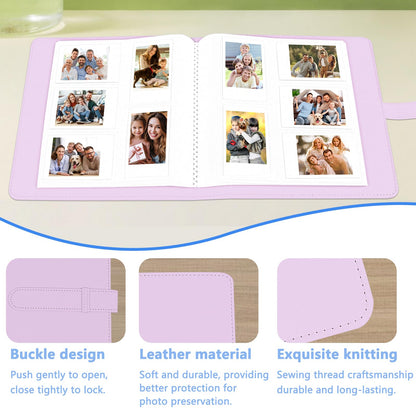 360 Pockets Photo Album for Fujifilm Instax Mini LiPlay 12 11 90 70 9 8+ 8 7S Instant Camera/Mini Link SP-1 Printer, Polaroid Snap Touch PIC-300 Z2300 Mint Camera Printer (Pink)