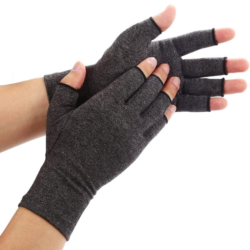 Duerer Arthritis Gloves, Compression Gloves for Women Men, Carpal Tunnel, Rheumatoid, Tendonitis, Fingerless Hand Thumb, Hand Pain, Fingerless Gloves for Computer Typing and Daily Work