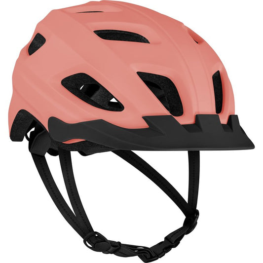 Retrospec Lennon Bike Helmet with LED Safety Light Adjustable Dial & Removable Visor - Adjustable Bicycle Helmet for Adult Men & Women - Matte Melon One Size