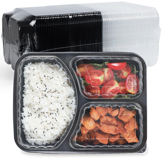 FRESHPAK Meal Prep Container, 40-Pack Leakproof To Go Boxes with Lids 38oz BPA Free Microwave and Freezer Safe Reusable Plastic Bento Boxes Ideal for Portion Control and Food Storage