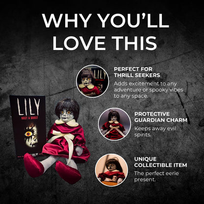 Lily: Host a Ghost – 13" Creepy Haunted Doll for Protection from Ghosts. Lizzie Borden House Scary Doll for Halloween and True Crime Collectors