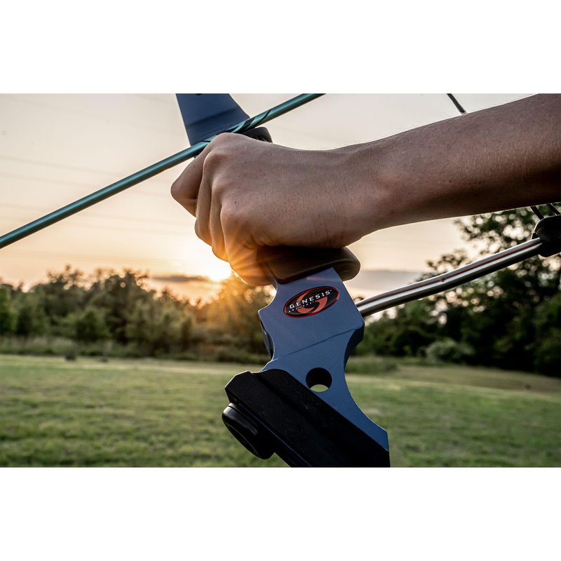 Genesis Original Compound Bow & Arrow Kit- Adjustable Riser, 15"-30" Draw Length, 10-20 lb Draw Weight, All Skill Levels, Draw Hand - Left, Yellow