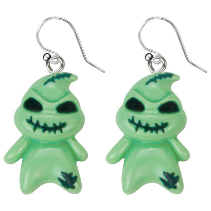 DAYANEY Halloween Earrings for Women Ghostface Earings as Nightmare Movie Before Chrsitmas Gifts, Green Ghost Earrings for Girls Cute Boogcy Costume Halloween Accessories Christmas Jewelry