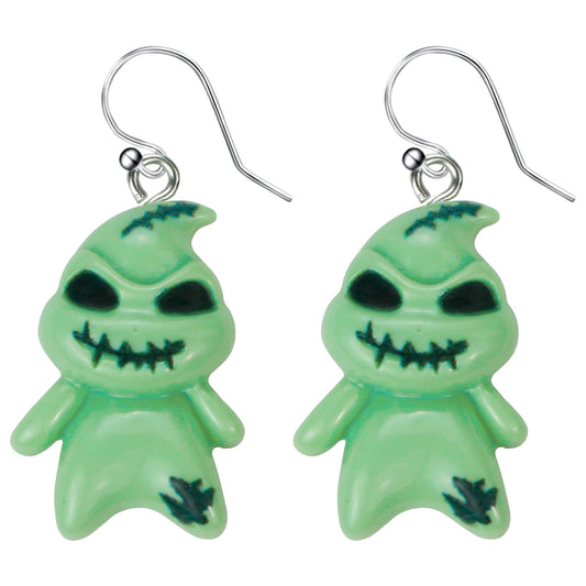 DAYANEY Halloween Earrings for Women Ghostface Earings as Nightmare Movie Before Chrsitmas Gifts, Green Ghost Earrings for Girls Cute Boogcy Costume Halloween Accessories Christmas Jewelry