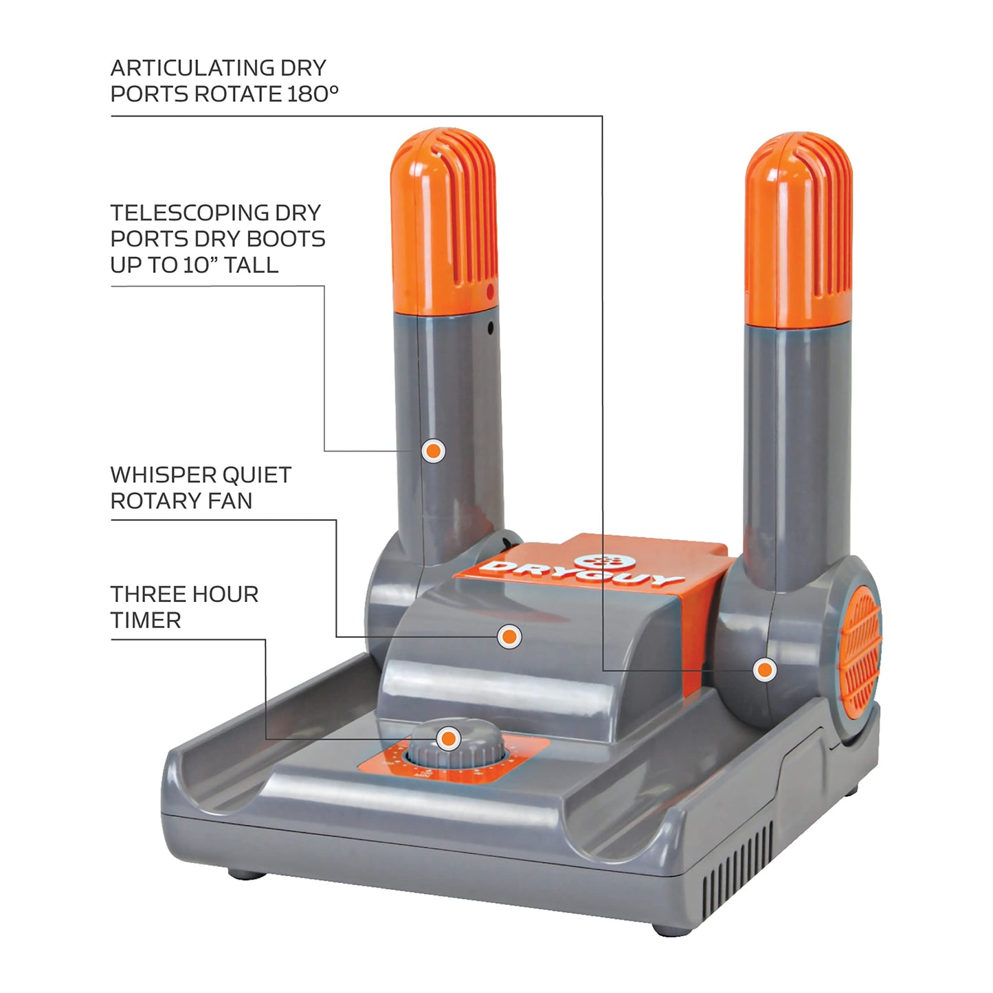 DryGuy Force Boot Dryer, Shoe Dryer, & Glove Dryer with Articulating Ports for Ski Boots