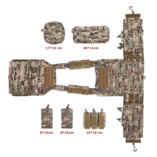 PIKEON Tactical Vest Quick Release Airsoft Vest for Man Outdoor Adjustable Breathable Vest (CP)